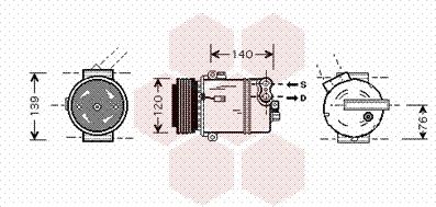 Van Wezel 3700K409 - Kompresors, Gaisa kond. sistēma www.autospares.lv