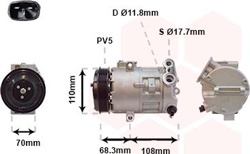 Van Wezel 3700K418 - Kompresors, Gaisa kond. sistēma autospares.lv