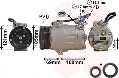 Van Wezel 3700K438 - Kompresors, Gaisa kond. sistēma www.autospares.lv