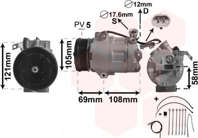 Van Wezel 3700K427 - Kompresors, Gaisa kond. sistēma www.autospares.lv