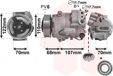 Van Wezel 3700K594 - Kompresors, Gaisa kond. sistēma autospares.lv