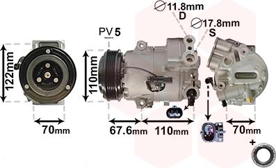 Van Wezel 3700K606 - Kompresors, Gaisa kond. sistēma autospares.lv