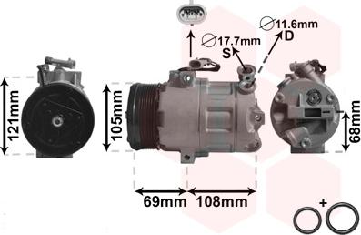 Van Wezel 3700K358 - Kompresors, Gaisa kond. sistēma www.autospares.lv