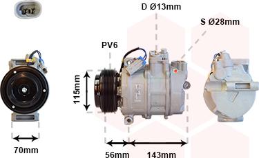 Van Wezel 3700K357 - Kompresors, Gaisa kond. sistēma www.autospares.lv