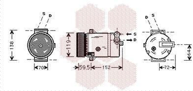 Van Wezel 3700K318 - Kompresors, Gaisa kond. sistēma www.autospares.lv