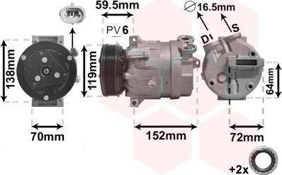 Van Wezel 3700K279 - Kompresors, Gaisa kond. sistēma www.autospares.lv