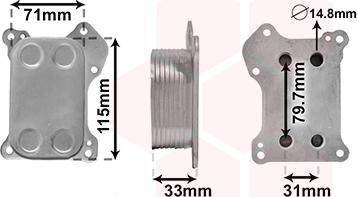 Van Wezel 37013701 - Eļļas radiators, Motoreļļa www.autospares.lv