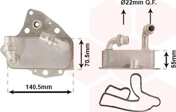 Van Wezel 37013708 - Eļļas radiators, Motoreļļa www.autospares.lv