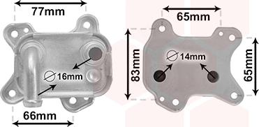 Van Wezel 37013715 - Eļļas radiators, Motoreļļa www.autospares.lv