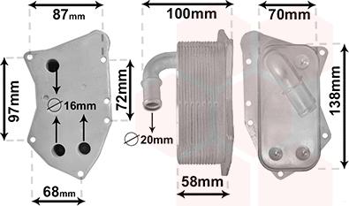 Van Wezel 37013712 - Eļļas radiators, Motoreļļa www.autospares.lv