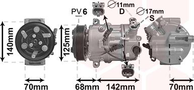 Van Wezel 3701K702 - Kompresors, Gaisa kond. sistēma autospares.lv