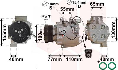 Van Wezel 2500K208 - Kompresors, Gaisa kond. sistēma www.autospares.lv