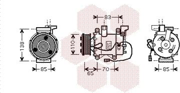 Van Wezel 2500K207 - Compressor, air conditioning www.autospares.lv