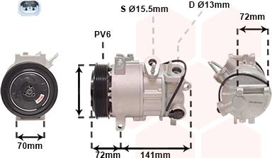 Van Wezel 2101K001 - Kompresors, Gaisa kond. sistēma www.autospares.lv