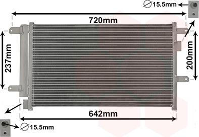 Van Wezel 28005089 - Kondensators, Gaisa kond. sistēma www.autospares.lv