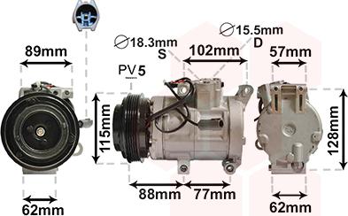 Van Wezel 2700K276 - Kompresors, Gaisa kond. sistēma www.autospares.lv