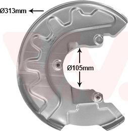 Van Wezel 7629371 - Dubļu sargs, Bremžu disks www.autospares.lv