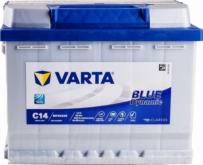 Varta 5564000483122 - Startera akumulatoru baterija www.autospares.lv