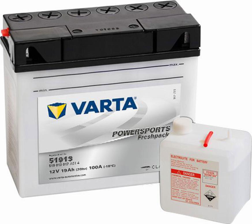 Varta 519013017 - Startera akumulatoru baterija www.autospares.lv