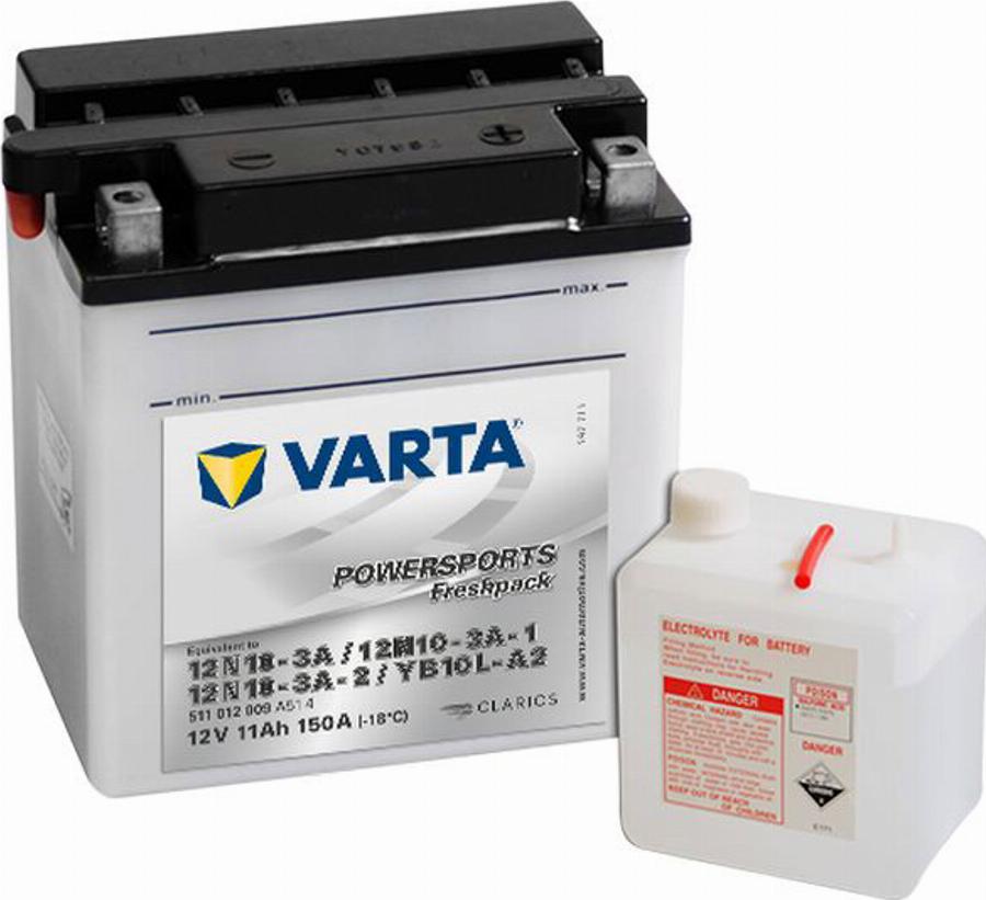 Varta 511 012 009 - Startera akumulatoru baterija www.autospares.lv