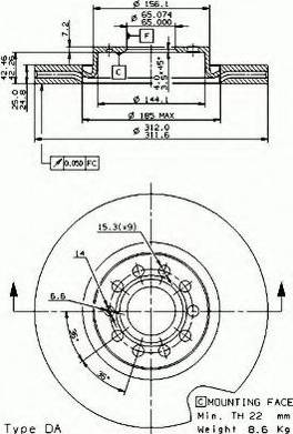 VEMA 98698 - Тормозной диск www.autospares.lv