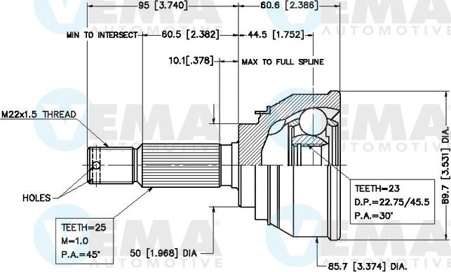 VEMA 18450 - Šarnīru komplekts, Piedziņas vārpsta autospares.lv