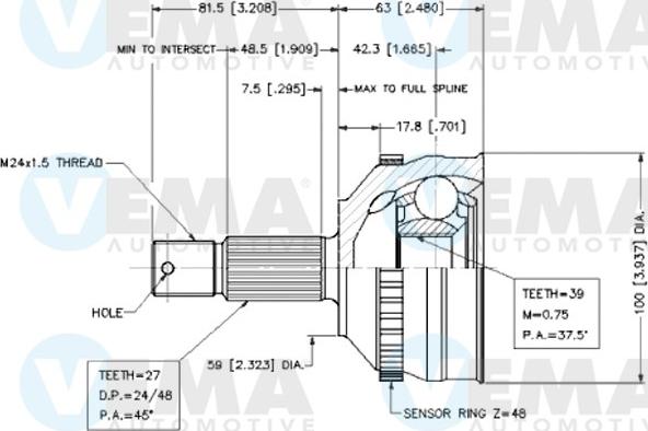 VEMA 18557 - Joint Kit, drive shaft www.autospares.lv