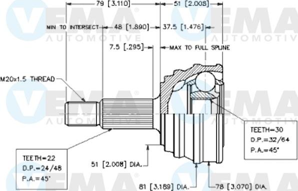 VEMA 18231 - Joint Kit, drive shaft www.autospares.lv