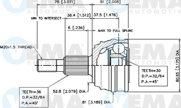 VEMA 18709 - Joint Kit, drive shaft www.autospares.lv