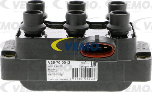 Vemo V25-70-0012 - Aizdedzes spole www.autospares.lv