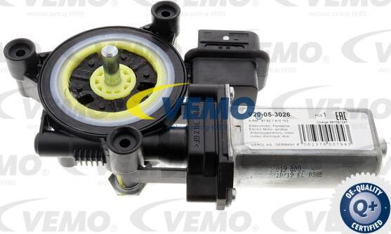 Vemo V20-05-3026 - Elektromotors, Stikla pacēlājs www.autospares.lv