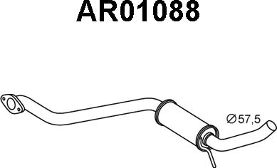 Veneporte AR01088 - Middle Silencer www.autospares.lv