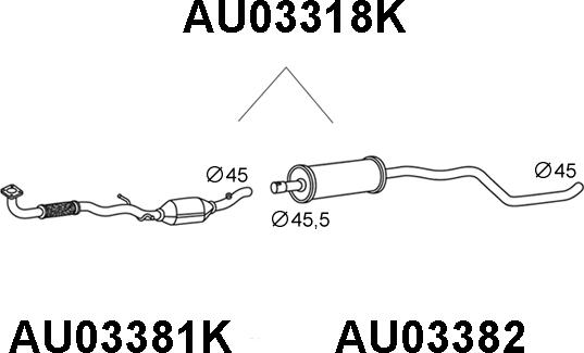 Veneporte AU03318K - Katalizators www.autospares.lv