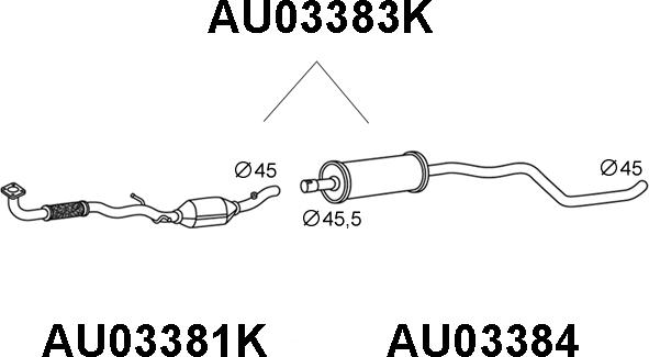 Veneporte AU03383K - Katalizators www.autospares.lv