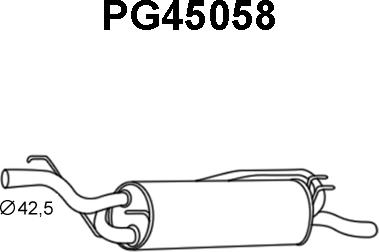 Veneporte PG45058 - Izplūdes gāzu trokšņa slāpētājs (pēdējais) autospares.lv