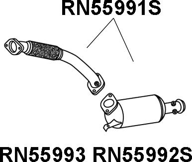 Veneporte RN55991S - Nosēdumu / Daļiņu filtrs, Izplūdes gāzu sistēma www.autospares.lv