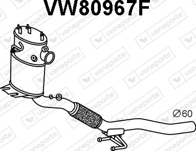 Veneporte VW80967F - Сажевый / частичный фильтр, система выхлопа ОГ www.autospares.lv