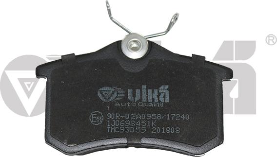 Vika 66980001501 - Тормозные колодки, дисковые, комплект www.autospares.lv