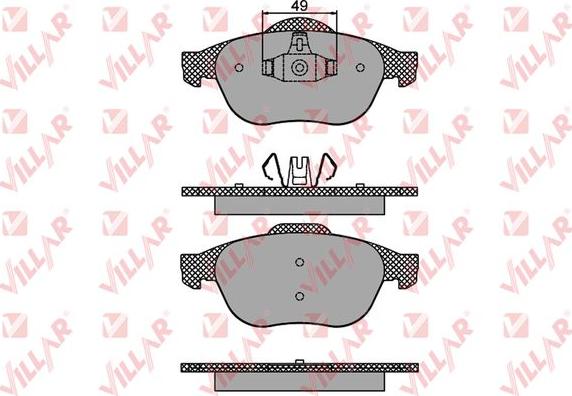 Villar 626.1678 - Тормозные колодки, дисковые, комплект www.autospares.lv