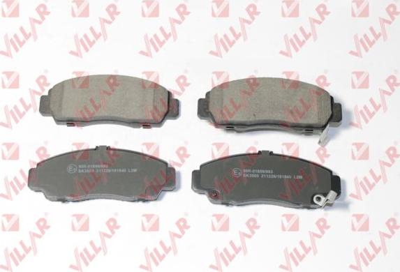 Villar 626.1840 - Brake Pad Set, disc brake www.autospares.lv