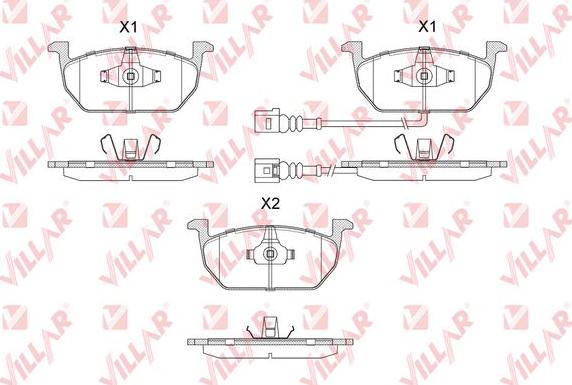 Villar 626.1836 - Тормозные колодки, дисковые, комплект www.autospares.lv