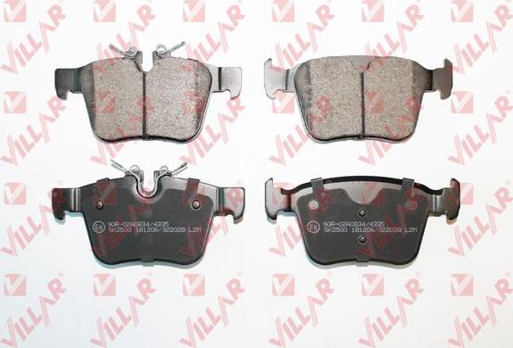 Villar 626.2028 - Bremžu uzliku kompl., Disku bremzes www.autospares.lv