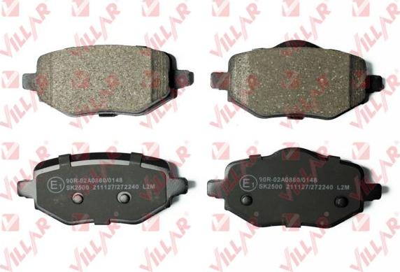 Villar 626.2240 - Brake Pad Set, disc brake www.autospares.lv