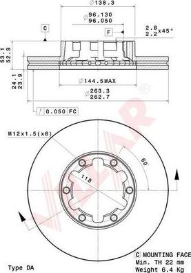 Villar 628.0924 - Bremžu diski www.autospares.lv