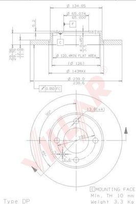 Villar 628.0152 - Bremžu diski www.autospares.lv