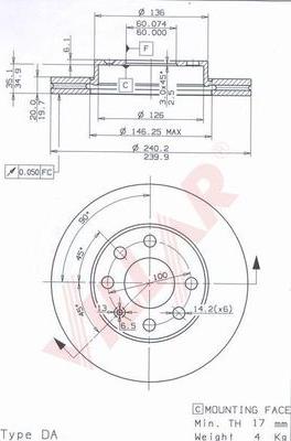 Villar 628.0850 - Тормозной диск www.autospares.lv