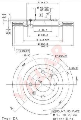 Villar 628.0261 - Тормозной диск www.autospares.lv