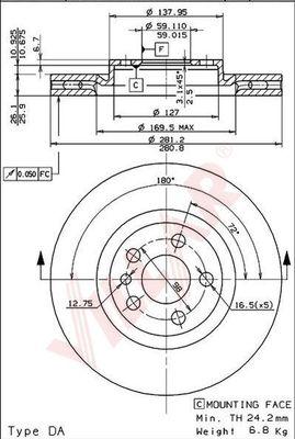 Villar 628.0276 - Brake Disc www.autospares.lv