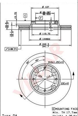 Villar 628.0750 - Bremžu diski www.autospares.lv