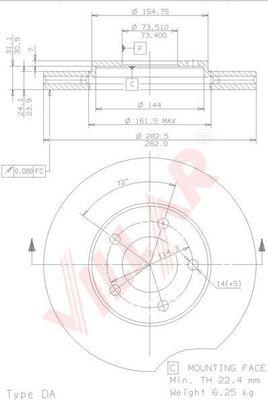 Villar 628.1405 - Bremžu diski autospares.lv